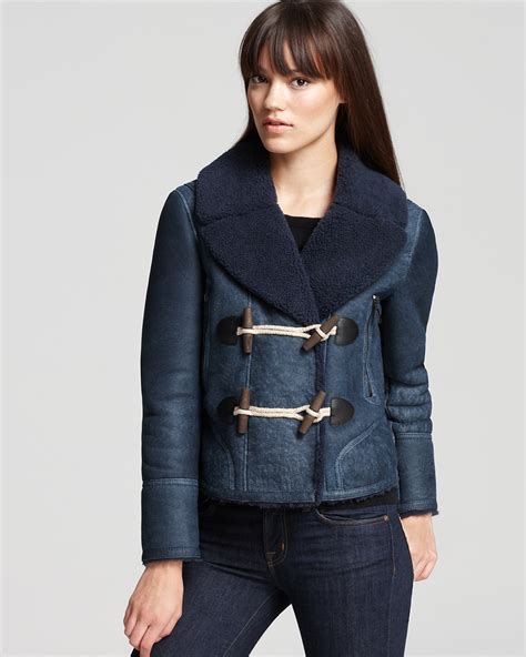 burberry brit jacket shearling|Burberry shearling cropped jacket.